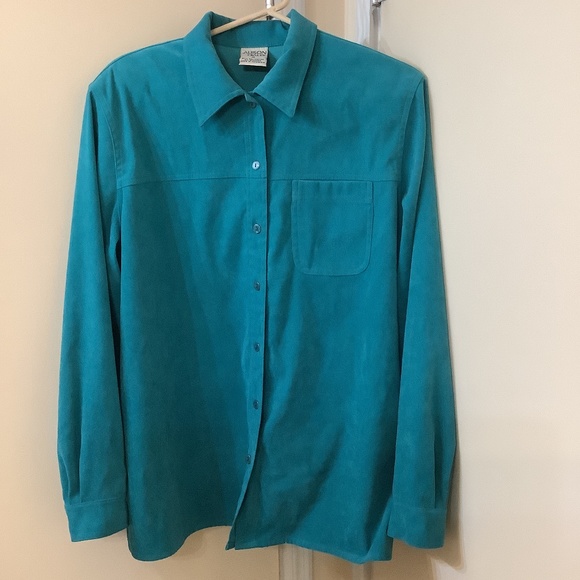 Allison Daley Tops - ALLISON DALEY Jacket Shacket long sleeve Shirt Size 16 GreenBlue